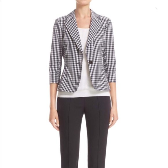 NWT St John Collection Macro Gingham Blazer Jacket
